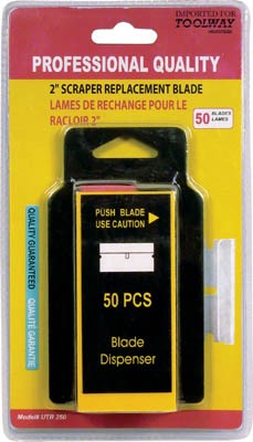Scraper Blades Razor 2in with Dispenser 50/pkg