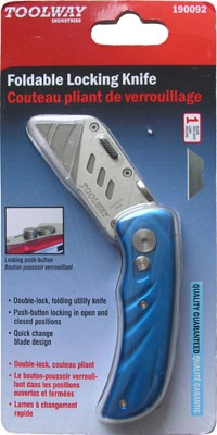 Utility Knife HD Foldable Locking Blue