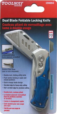 Utility Knife HD Foldable Locking Blue with Knife