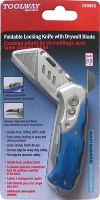 Utility Knife HD Foldable Locking Blue with Drywall Saw