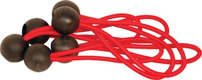 Bungi Cord 10mm x 6in Ball Type 6/pkg Red