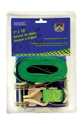 1" x 15' Ratchet Tie Down - 2100 LB BS