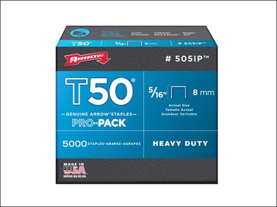 Staples T50 5/16in x 3/8in Crown 20ga 4 x 1250/pkg Toolway