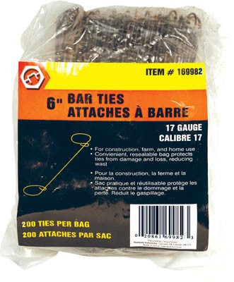 Bar Ties 6" 17G 200/bag