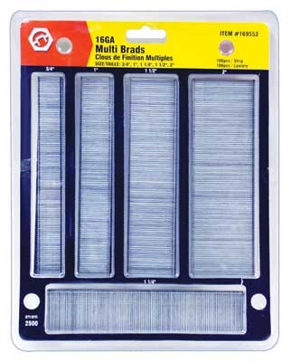 Multi 16GA Brads (3/4", 1", 1-1/4", 1-1/2", 2")
