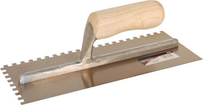 Trowel Notched 11in x 4in (1/4in SQ Notch) Wooden HDL