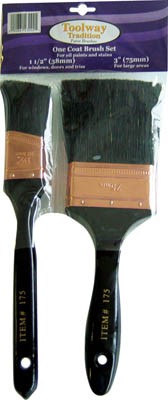 Paint Brush Pure Bristle 2pc Set (1 1/2 & 3in)