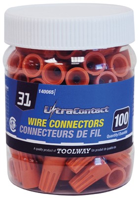 TWIST ON CONNECTOR SMALL ORANGE  31 100 Pack