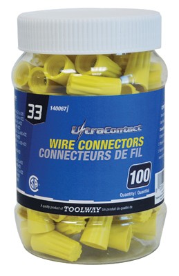 TWIST ON CONNECTOR MEDIUM YELLOW  33 100 Pack