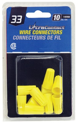 TWIST ON CONNECTOR MEDIUM YELLOW 33 10 Pack
