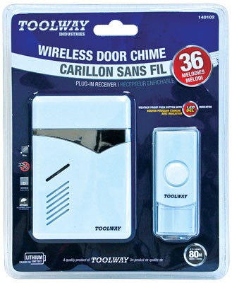 Door Bell with Wireless Remote Touch Button and Waterproof Transmiter Flash & Ring Option (White)