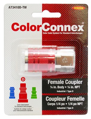 Red Coupler 1/4in, FNPT 1/4in