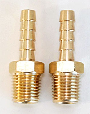 2pc 1/4" M NPT x 1/4" Hose Barb