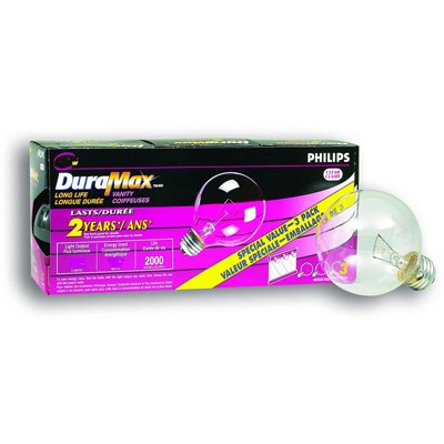 Bulb 40w DuraMax Globe G25 Med Base Clear 3pk