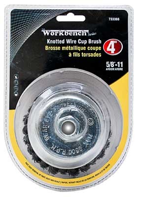 Wire Cup Brush 4in x 5/8in Knotted