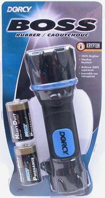 2D Rubber Boss Flashlight w/Batteries