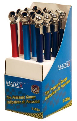 12pc Tire Gauge 5-50lb - Display Box