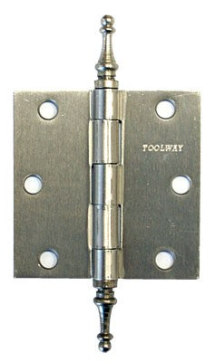 Hinge 3.5in x 3.5in x 2.2mm Brushed Nickel (Crown Tips) 2pc