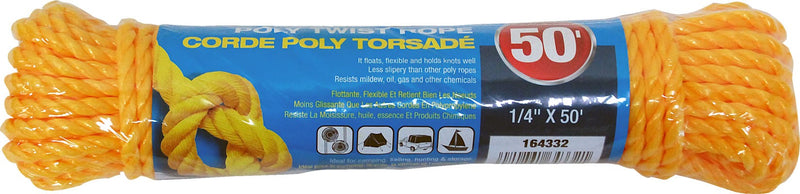 POLY TWIST ROPE 1/4in x 50ft