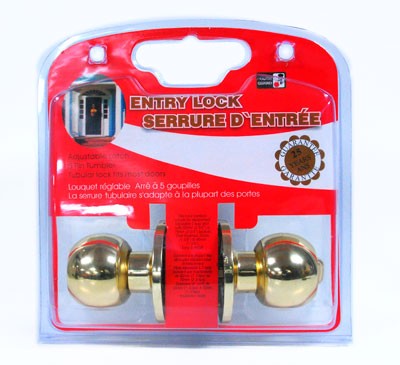 Door Lock Entry Polished Brass