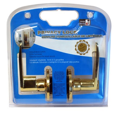 Door Lock Lever Privacy Polished Brass