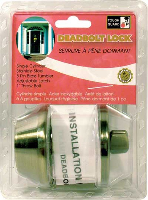 Door Lock Dead Bolt Single Cylinder Antique Brass