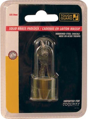 Padlock Brass 3/4in (20mm) Long Shackle