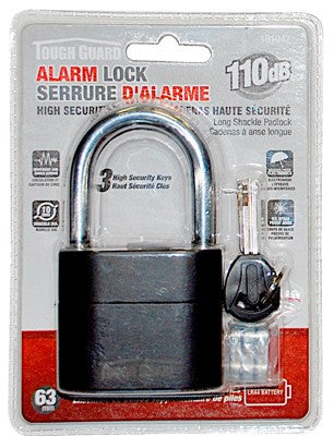Padlock 63mm Alarm, Long Shackle