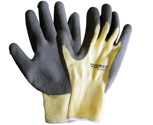 Gloves Latex Knitted Grey