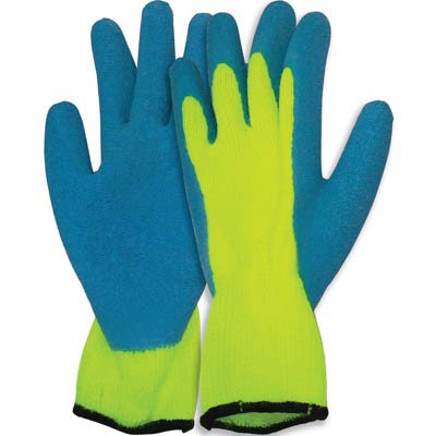 Gloves Latex Knitted Insulated Green