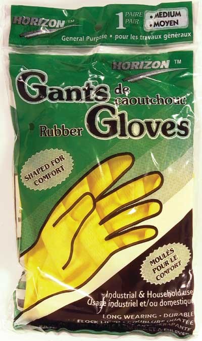 Gloves Rubber Yellow (M)