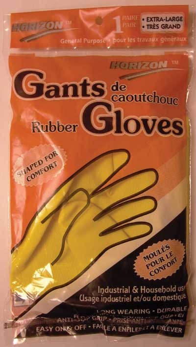 Gloves Rubber Yellow (XL) 12/pkg