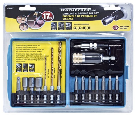 Impact Drill Bits and Driver 17pcs Set