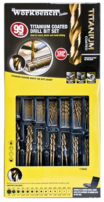 Drill Bits Titanium Coated 99pcs Set
