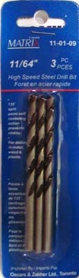Drill Bit HSS 7/64in 3/pkg