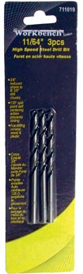 Drill Bit HSS 11/64in 3/pkg