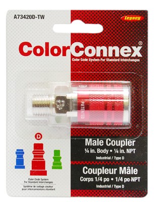 Red Coupler 1/4in, MNPT 1/4in