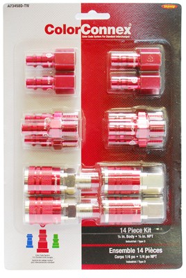 Red Coupler & Plug Kit 1/4in, 14pc