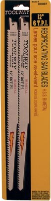 Recip Saw Blade 12in 6T Bi Metal HSS 2/pkg