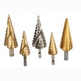 10 Step Step Bit 1/4" to 1-3/8" shank Spiral Flute