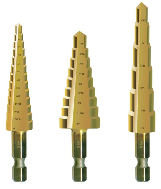 3 PC Step Drill Bit Set