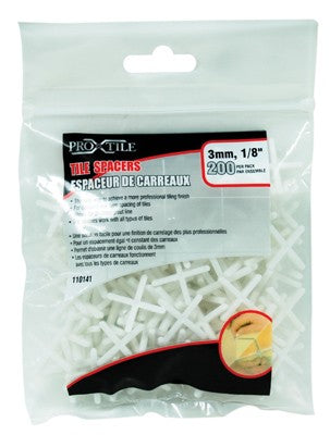 Tile Spacers 1/8in x 3mm 200/bag