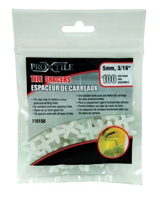 Tile Spacers 3/16in x 5mm 100/bag