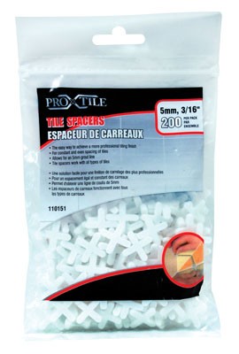 Tile Spacers 3/16in x 5mm 200/bag