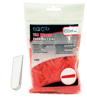 Tile Wedges 1 1/8in x 28mm 500/bag