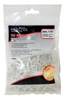 Tile Spacers 1/16in x 2mm L-Type 200/bag