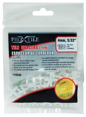 Tile Spacers 5/32in x 4mm 100/bag