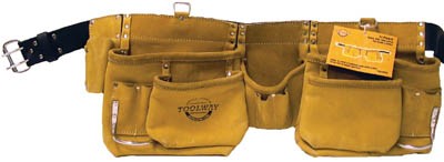 Leather 14 Pocket Beige Heavy Duty Tool Apron