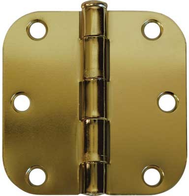 Hinge 3in x 3in Steel Brass Plated (Rnd Corners) 2pc