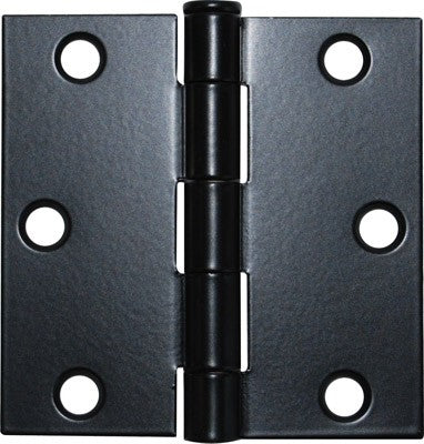 Hinge 3in x 3in Steel Black (Sq Corners) 2pc